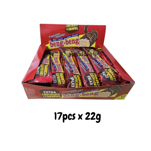 BENG BENG Chocolate Wafer Cereal Coated with Caramel and Milk Chocolate  17pcs x 22g